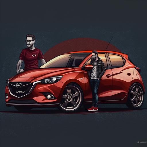 mazda demio with men Bogdan