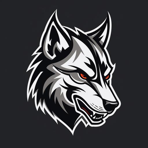 mean wolf head logo design