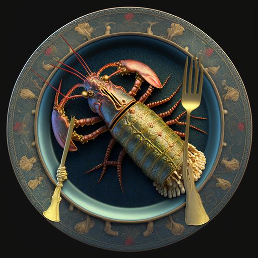 medieval lobster on a plate