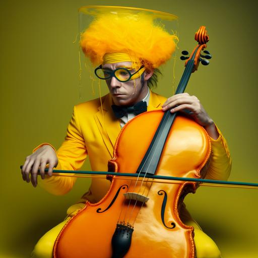 mellow yellow plays a jello cello --v 4