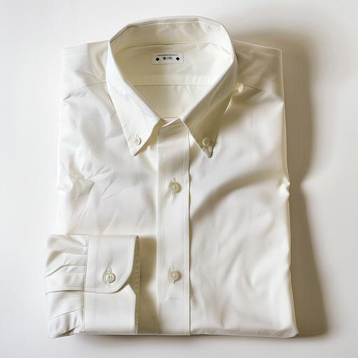 men's dress shirt, off-white background --v 6.0 --s 50