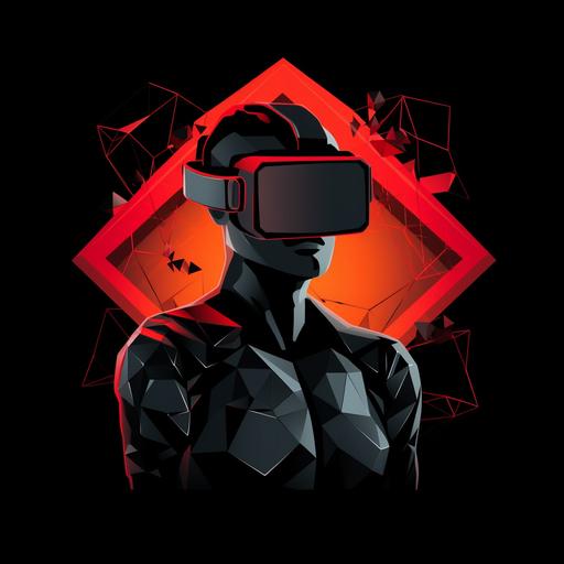 metaverse minimalist polygon logo with vr glasses and 3d or Ar tecnologies