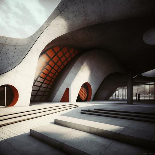 metro station in mars. contemporary japanese architecture. Saana, ishigami, tadao ando
