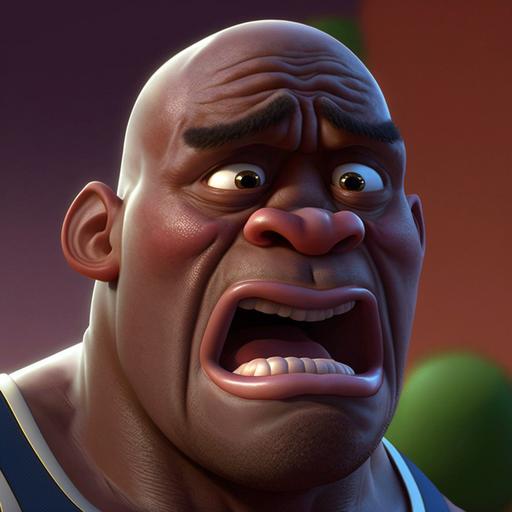 michael jordan crying meme in pixar style