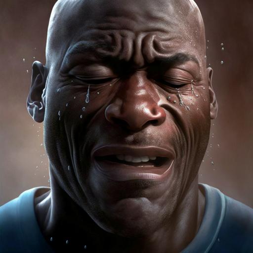 michael jordan crying meme in pixar style