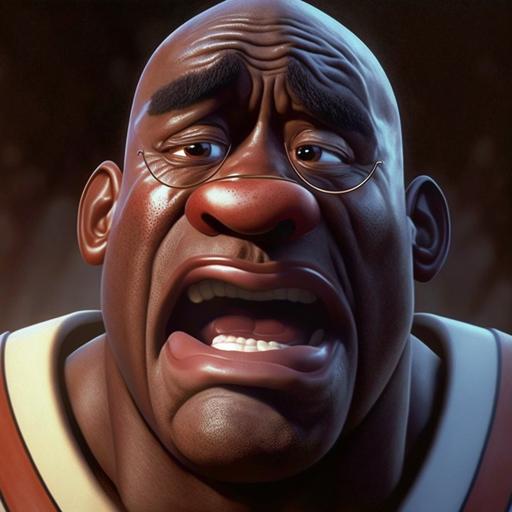 michael jordan crying meme in pixar style