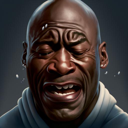 michael jordan crying meme in pixar style