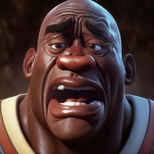 michael jordan crying meme in pixar style