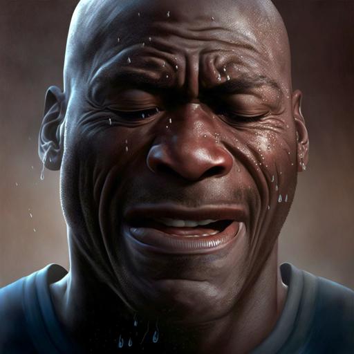 michael jordan crying meme in pixar style