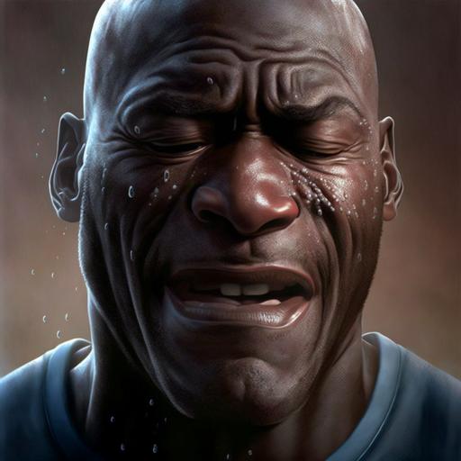 michael jordan crying meme in pixar style