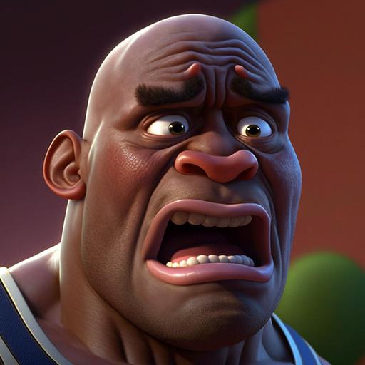 michael jordan crying meme in pixar style