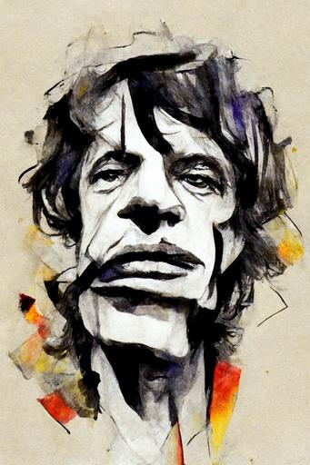 mick jagger, rolling stones, abstract art, sketch, --ar 2:3