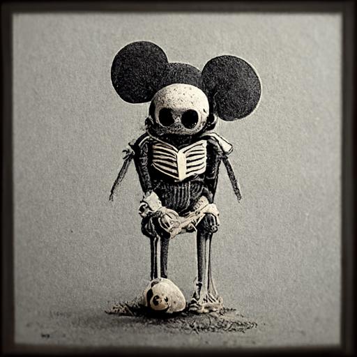 mickey mouse skeleton ron english