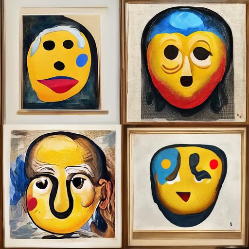 mind blown emoji painted by picasso