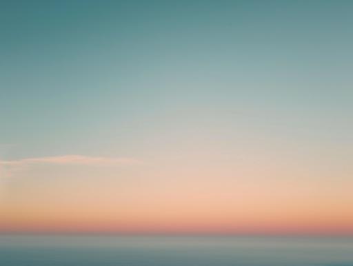 minimal scenic view of sunset sky ivory/blue color palette, muted colors, simple, ethereal, no clouds, no sun --ar 4:3 --v 6.0