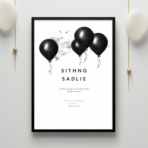 minimalist black and white birthday party invitation template