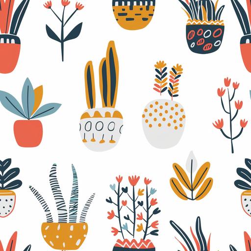 minimalist boho plant pattern. ultra crisp details, simple fun colors. --tile