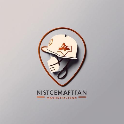 minimalist industrial nursing logo without lettering with heart-shaped stethoscope, safety helmet