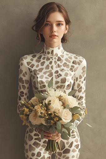 minimalist single line sketch, beautiful bride wearing giraffe-print secret-agent bodysuit, professional wedding photography::1 splatter, streaks, smears, smudges, drips, blur::-0.5 --chaos 0 --ar 2:3 --stylize 500 --niji 6
