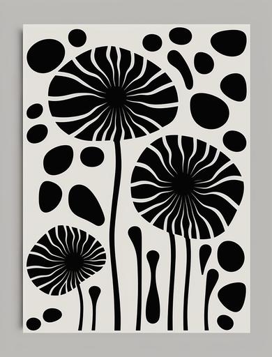 minimalistic flower nordic japandi vector poster, black and white --ar 3:4 --v 4 --s 250