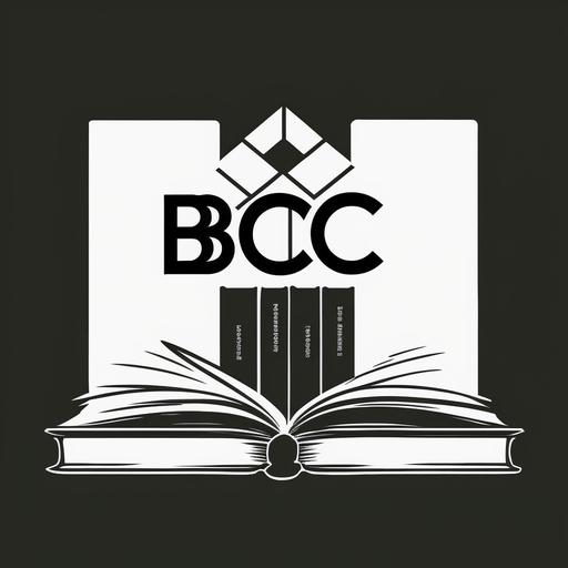 simple, minimalistic, illustration, logo of platform BookCourt, церк symbols BC on the logo, B is Book, C is Court, symbols on the shelf of cards, black and white colors with third one, life drawing, 1990s, --aspect 1:1 --v 4