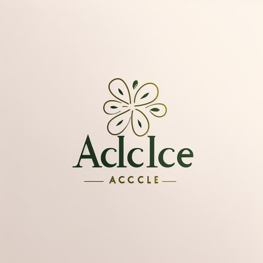 minimalistic logo clover with inscription alche on white background