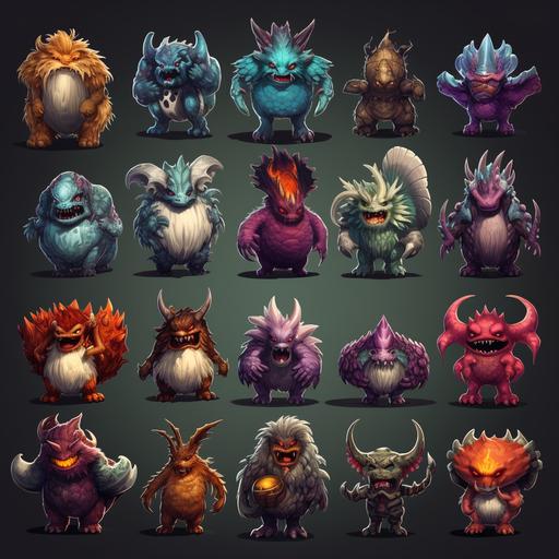mmorpg fantasy monsters as icons several types