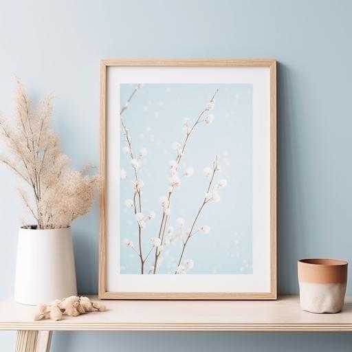 mockup birch frame minimalist, white 