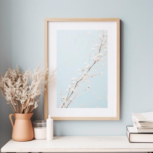 mockup birch frame minimalist, white 