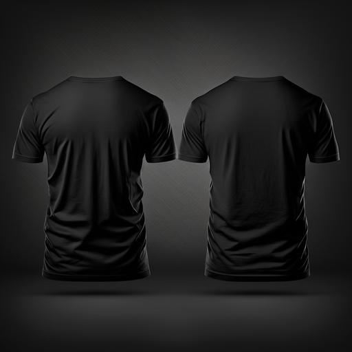 mockup black t shirt front back 4k realist