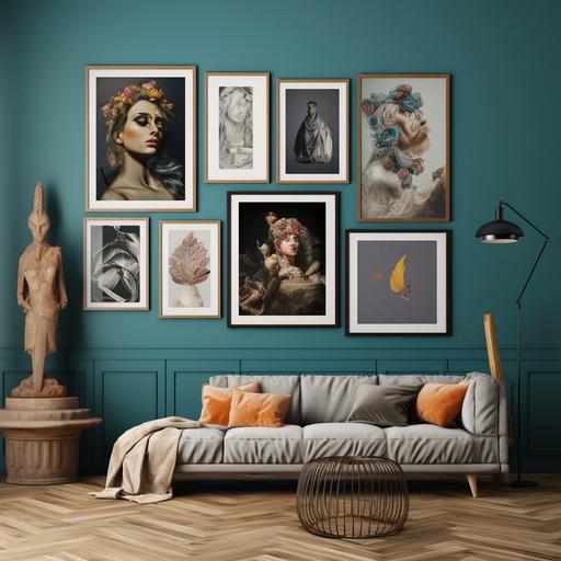 eclectic gallery wall art mockup