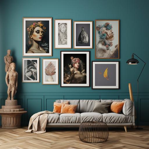 eclectic gallery wall art mockup