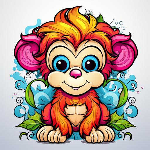 monkey, kawaii coloring book
