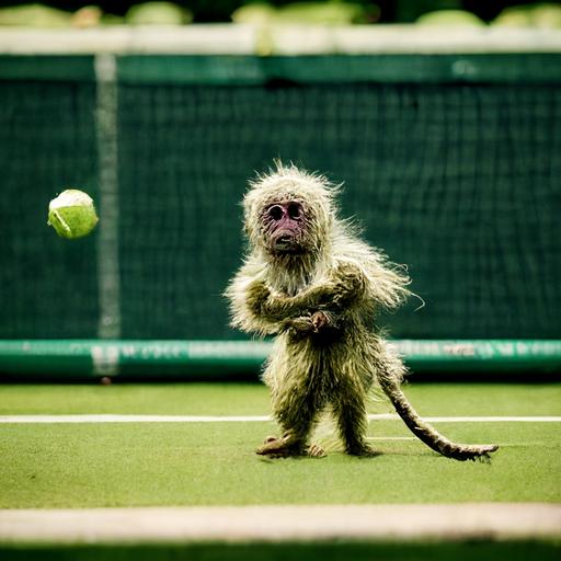 monkey playing tennis at wimbledon