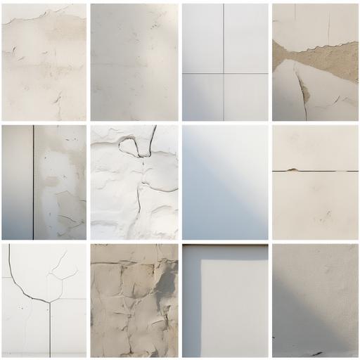 moodboard texture of the facade wall in white stucco painted concrete