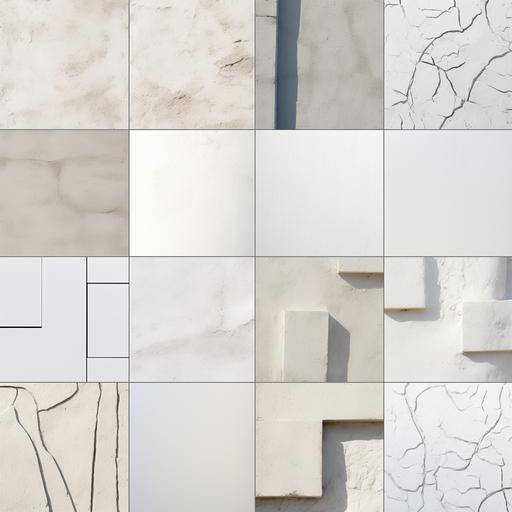 moodboard texture of the facade wall in white stucco painted concrete