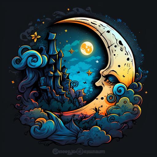 moon magic clip art cartoon style