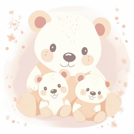 mother's teddy bear kawaii,cute,background is white --v 5.0