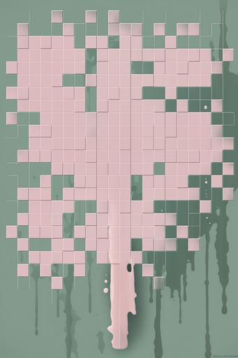 movie Poster crossword, minimal, pink, pastel sage green, 50s, melting at the bottom like dripping paint --ar 2:3 --v 5