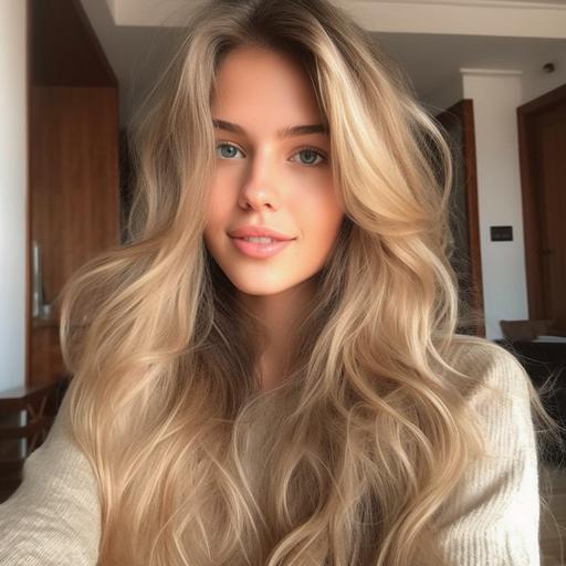 mujer rubia pelo largo rubio y liso cortado a capas, con rasgos faciales de los paises nórdicos, ojos azules y mirada penetrante, labios carnosos, leve sonrisa, nariz fina y hoyitos en la cara, de tez suave y clara, cara sin imperfecciones, posando con una mano sobre su barbillas y la otra cruzada apoyada sobre sus rodillas. La chica se encuentra situada en el amazonas, apoyadas sobre una roca y mucha vegetación alrededor y el río de fondo. Luce en su mano de la barbilla un anillo con forma de rana, con pavé de diamantes en todo su contorno y diamantes blancos en ojos y patas. El sol la ilumina desde una diagonal de la imagen. Hiperrealismo, full hdr, 8k.