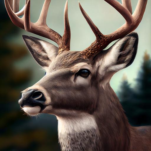 mule deer portrait, fine art, 8k --v 4 --upbeta