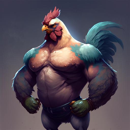 muscled chicken