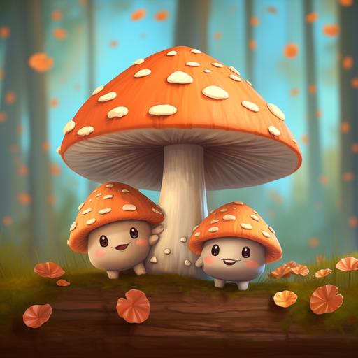 mushroom cartoon in love
