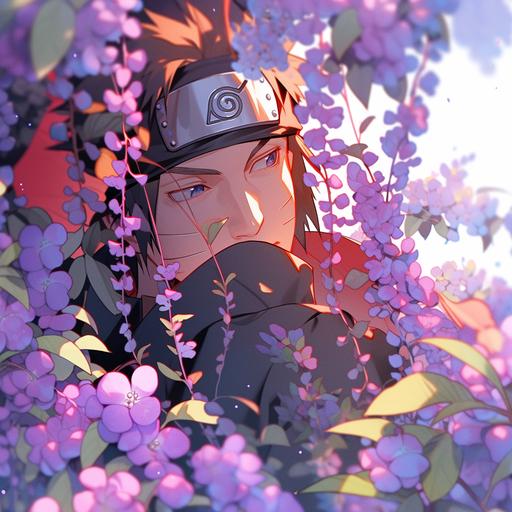 naruto, wisteria, flowers, peace, anime, rasengan, 4k, cinematic --niji