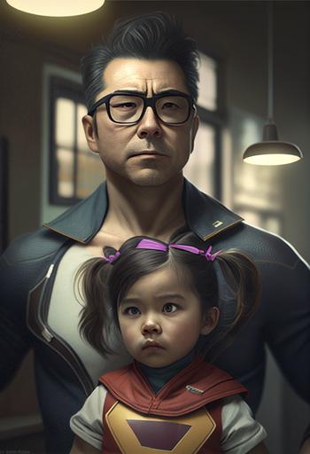natural Asian superhero/dad , 8k --ar 2:3