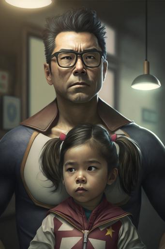natural Asian superhero/dad , 8k --ar 2:3