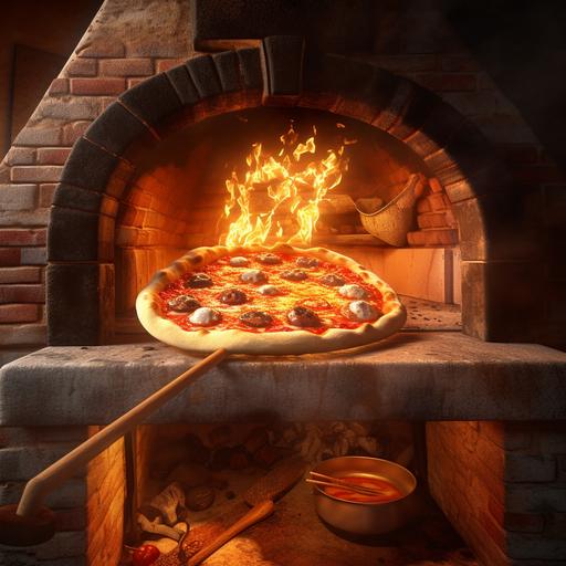 neapolitan pizza artisan traditional oven photo realistic