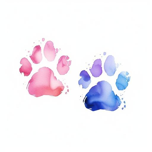 need same cat paw print watercolor drawing (dark color)