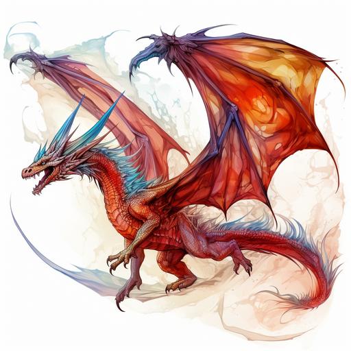 need same flying dragon drawing color