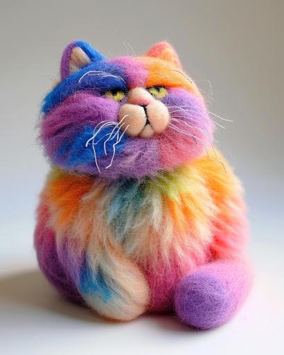 needle-felting isometric fat fluffy colorful cat --ar 8:10 --v 6.0